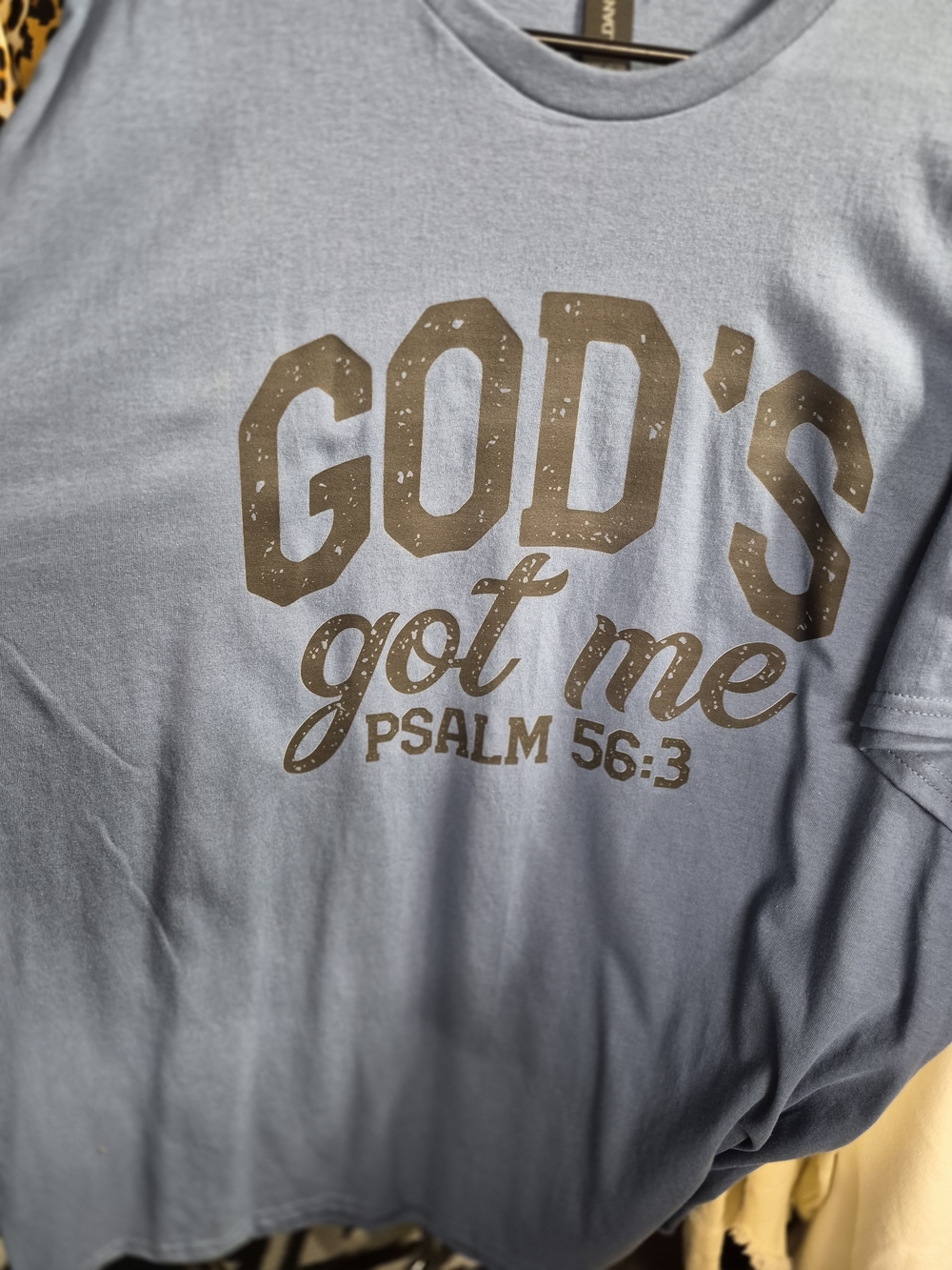 Gildan Light Blue 'God's Got Me' Graphic Tee Men Or Women's